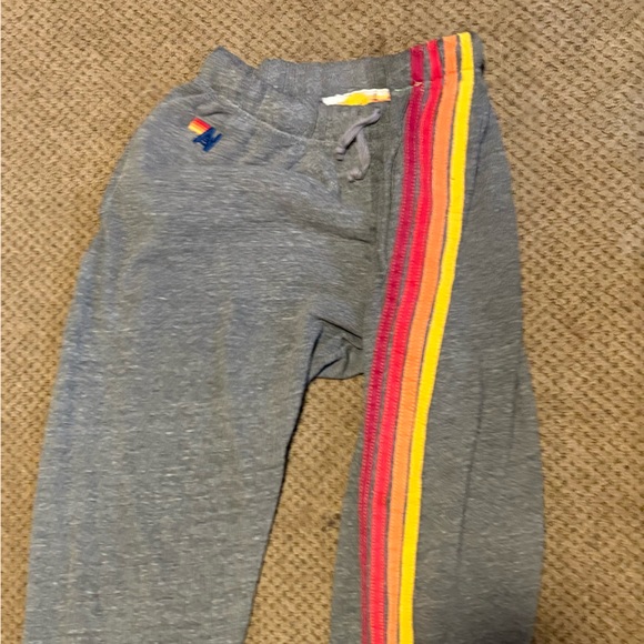 Aviator Nation Gray Sweatpants 5 stripe size large - Picture 3 of 4